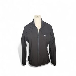 Baleaf Women's Black Softshell Jacket Full Zip Reflective Logo Size M